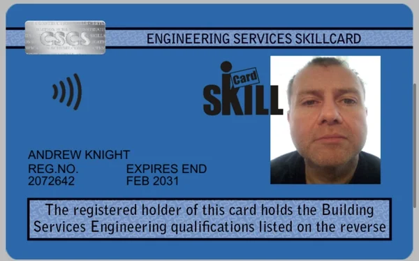 Andrew Knight Engineering Services SKILLcard front
